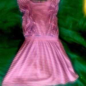 Striped Elastic Waist Pink and Purple Crewcuts Sundress
